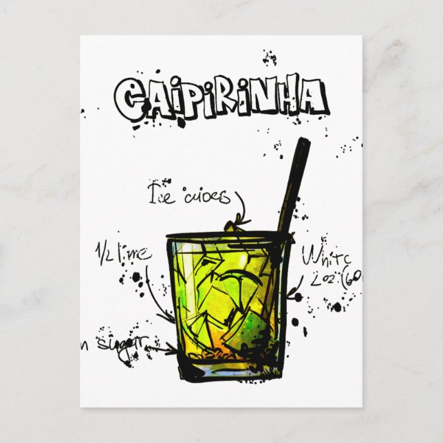 Coctailrecept Caipirinia Vykort (Framsida)