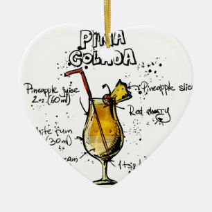Coctailrecept Pina Colada Julgransprydnad Keramik