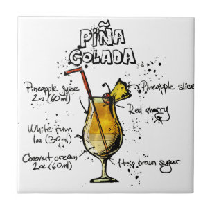 Coctailrecept Pina Colada Kakelplatta