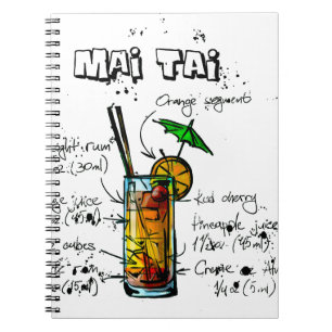 CoctailreceptMai Tai Anteckningsbok Med Spiral