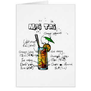 CoctailreceptMai Tai Hälsningskort