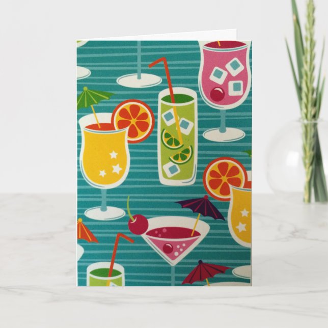 COCTAILS GALOUR SAYING GRATTIS PÅ FÖDELSEDAGEN-CEL KORT (Framsida)