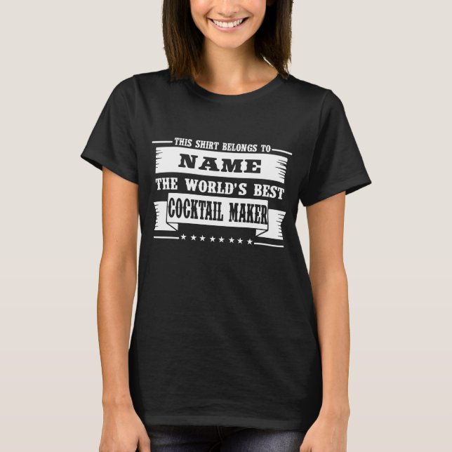 Coctailtillverkaremanar personifierad Pub Nig för T Shirt (Framsida)