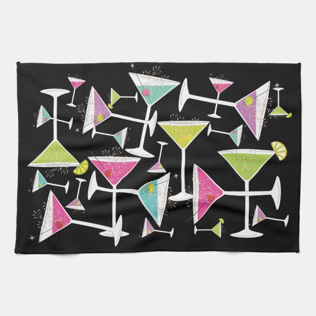 CoctailTime färgrika drinkar i Martini Kökshandduk (Horisontell)