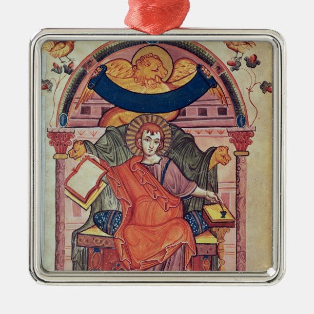 Cod.22 St Mark, från Ada-manuskript Julgransprydnad Metall (Framsidan)