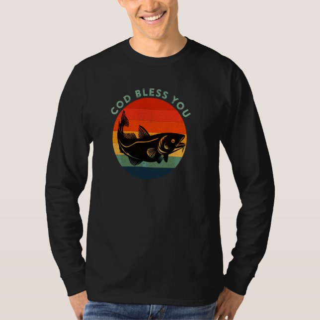 Cod Bless You God Pun Funny Cod Pul T Shirt (Framsida)