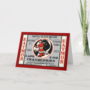 Cod Cranberry Santa Helgkort