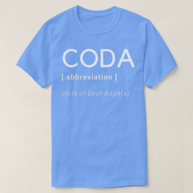 CODA Child of Döv Vuxnas T Shirt (Design framsida)