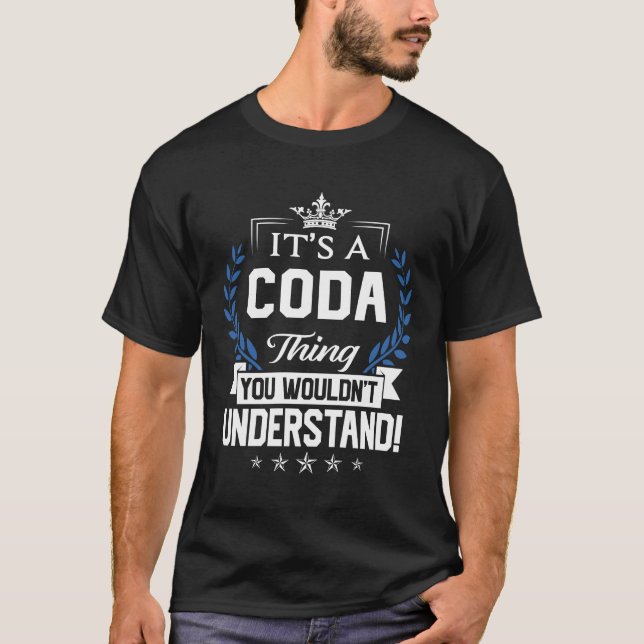 Coda Name T Shirt - Coda Things Name 2 Gift Item T (Framsida)