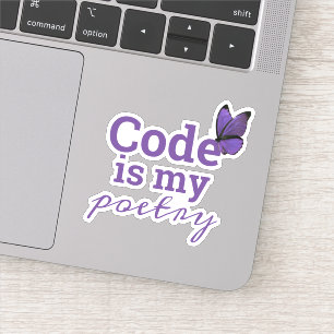 Code är min poesiprogrammerarelila klistermärken