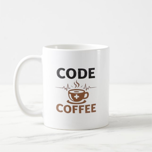 Code Coffee Nurse Humor Shift Life Kaffemugg (Vänster)