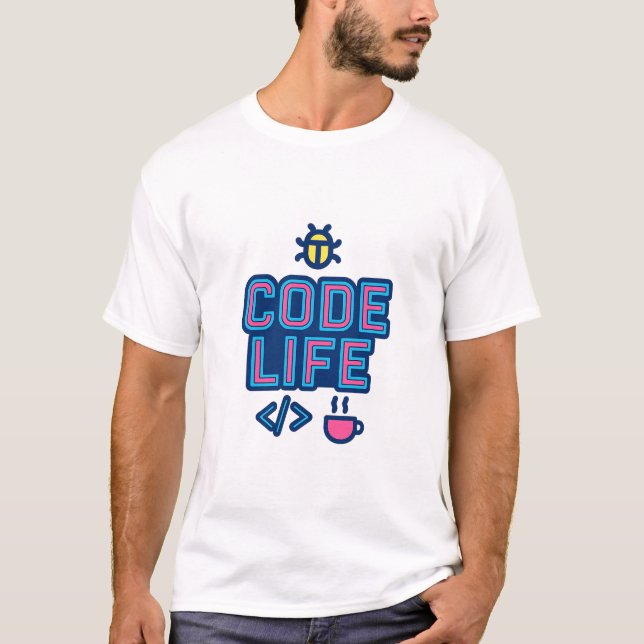 CODE LIFE Dev Tee – For Programmers, Coders & Debu (Framsida)