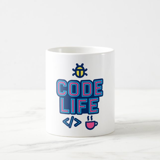 CODE LIFE Mugg – För programmerare som felsöker ka (Center)