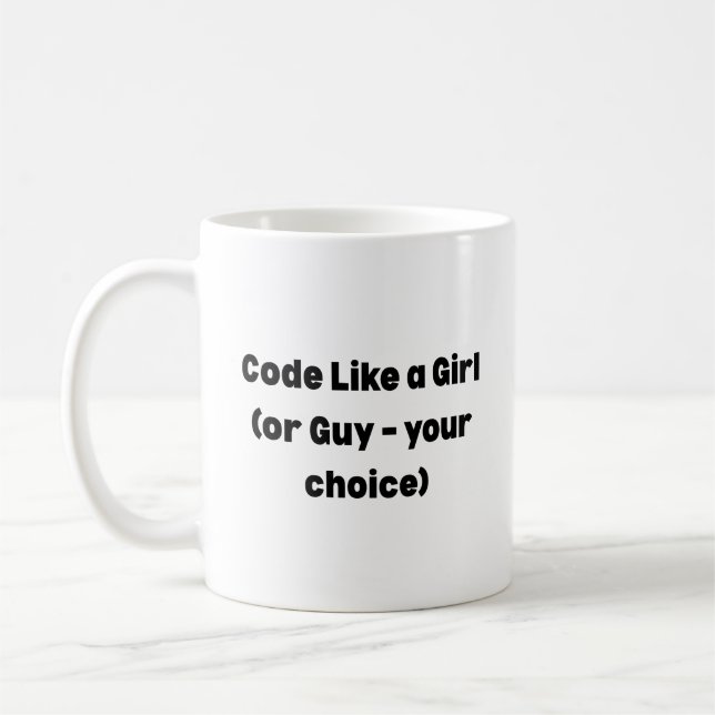 Code Like a Girl Mug – Empowering Gift for Women  Kaffemugg (Vänster)
