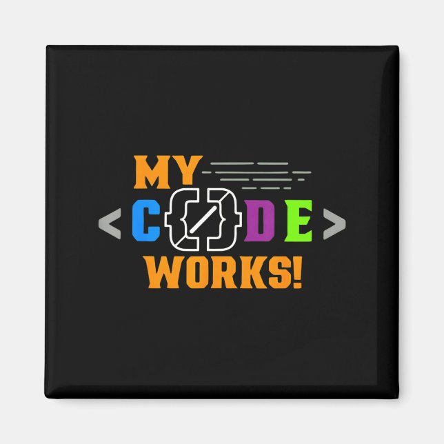 Code works funny programmer coding software magnet (Framsidan)