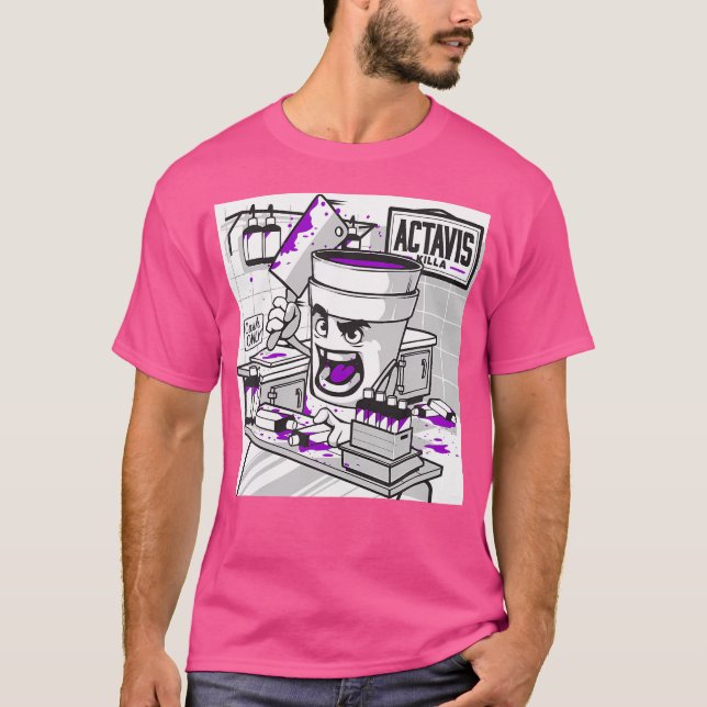Codeine Dubbla Kopp Lean Lila Drank Sizzurp Rap H T Shirt (Framsida)