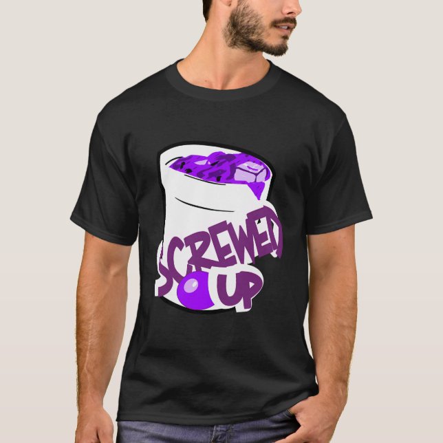 Codeine Sizzurp Screed Up Lean Cough Syrup Promet T Shirt (Framsida)