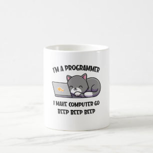 Coder Cat Programmer Funny Computer Scientist Kaffemugg