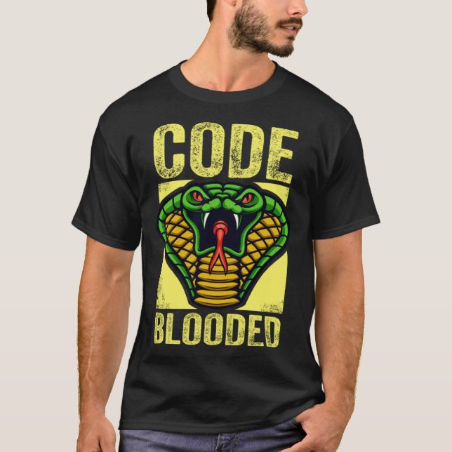 Coder coding coder computer snake developer t shirt (Framsida)