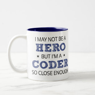 Coder Hero Humor Novelty Två-Tonad Mugg
