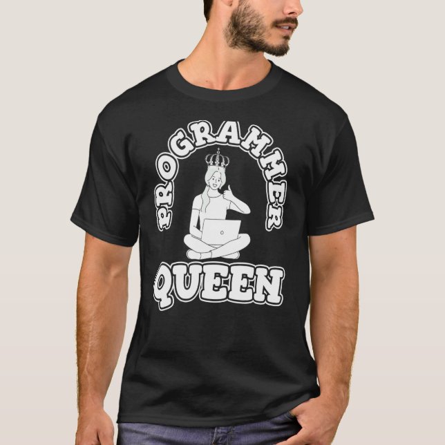 Coder Queen Coding Developer - Software Ingenjör P T Shirt (Framsida)