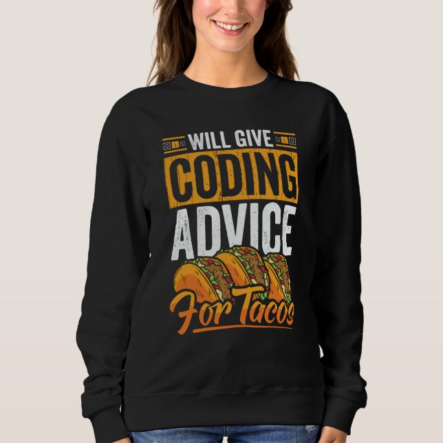 Coder  Taco  Coding Mexican Food for Programmer  2 T Shirt (Framsida)