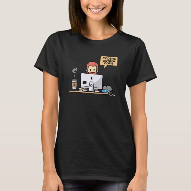 Coders Gonna Code Programmer Computer Geek Nerd Pc T Shirt (Framsida)