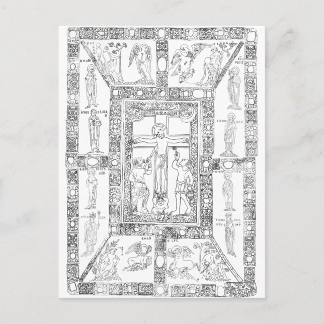 Codex aureus epternacensis teckning vykort (Framsida)