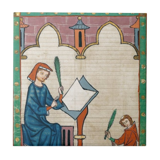 Codex Manesse, 1300s Kakelplatta (Framsidan)