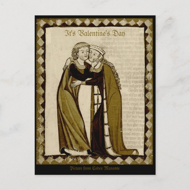 Codex Manesse CC0035 Valentine Helg Vykort (Framsida)
