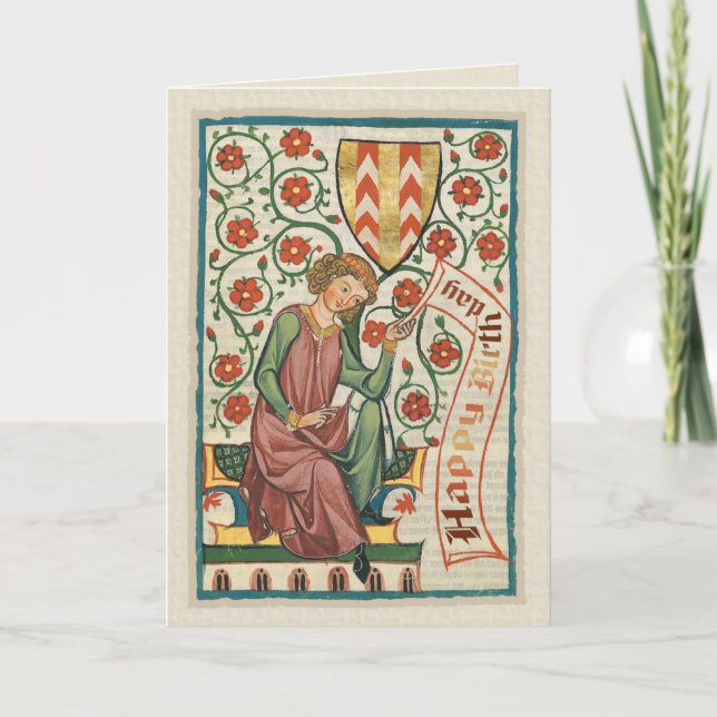 Codex Manesse CC0554 Birthday Card Kort (Framsida)