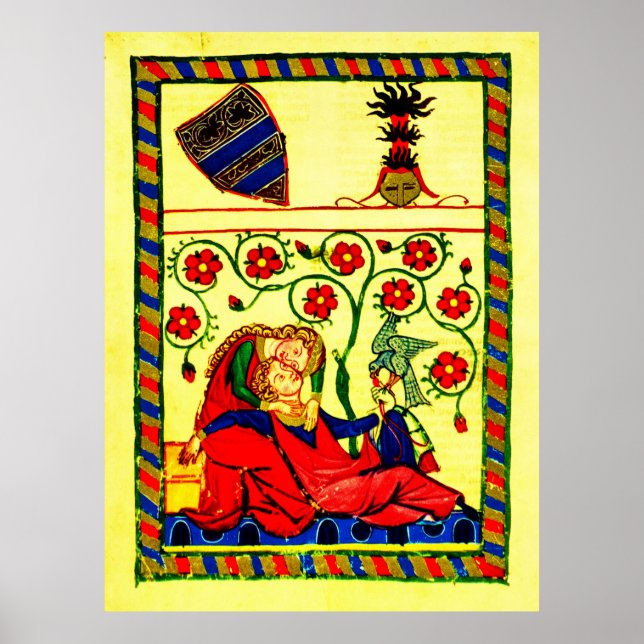 Codex Manesse - Heidelberg - Konrad von Altstetten Poster (Framsidan)