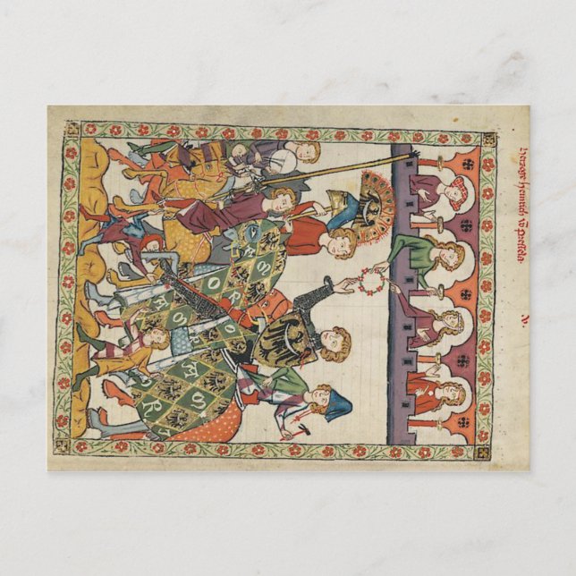 Codex manesse - Herzog Heinrich von Breslau Postka Vykort (Framsida)