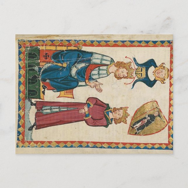 Codex Manesse - König Tyro von Schotten Postkarte Vykort (Framsida)