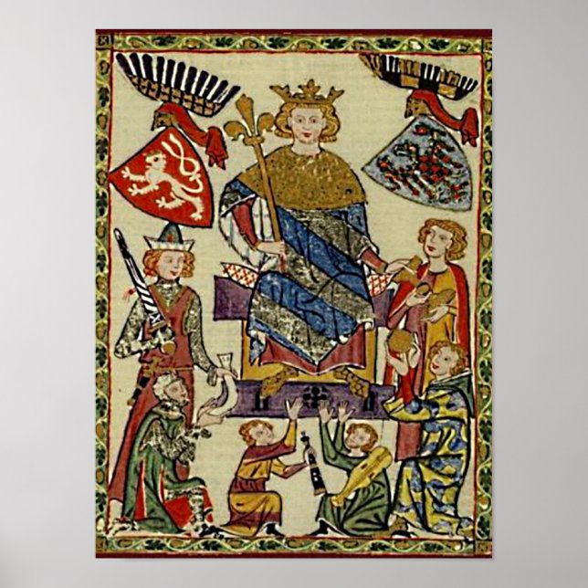 Codex Manesse - König Wenzel von Böhmen Poster (Framsidan)