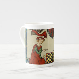 Codex Manesse Medieval Chess Players Bone Chin Mug Benporslin Mugg