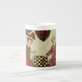 Codex Manesse Medieval Chess Players Bone Chin Mug Benporslin Mugg
