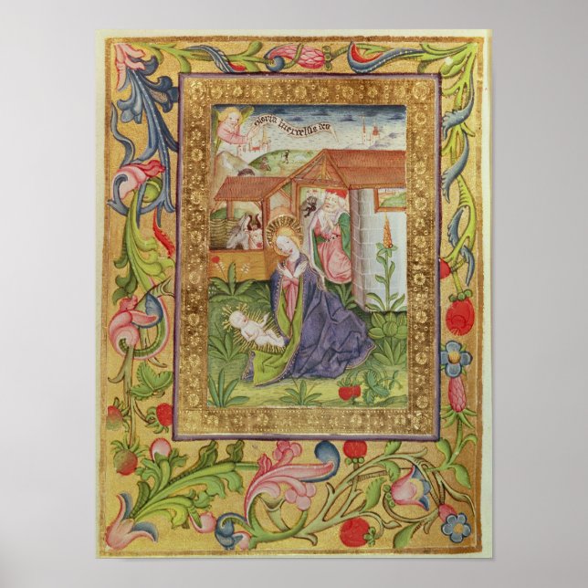 Codex ser Nov 2599 f. 39v Kristus födelse Poster (Framsidan)