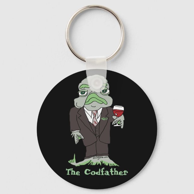Codfather Digital Photo Cute Keychains Nyckelring (Framsida)