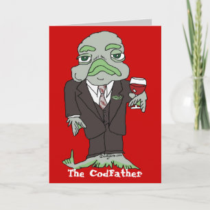 Codfather Tecknad Fish Anpassningsbar Greeting Car Kort
