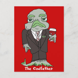 Codfather Tecknad Fish Anpassningsbar Postcard Vykort