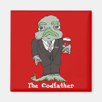 Codfather Tecknad Fish Magnet Godfather