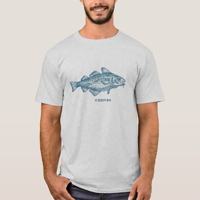 Codfish torsk, fisk som fiskar t shirt (Framsida)