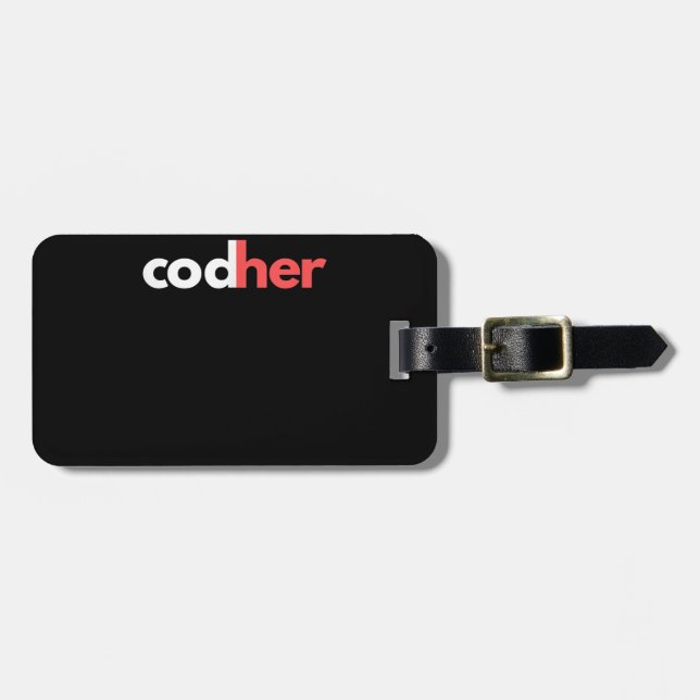 Codher Girl Programmer Women Stem Ingenjör Älskare Bagagebricka (Horisontell Framsida)