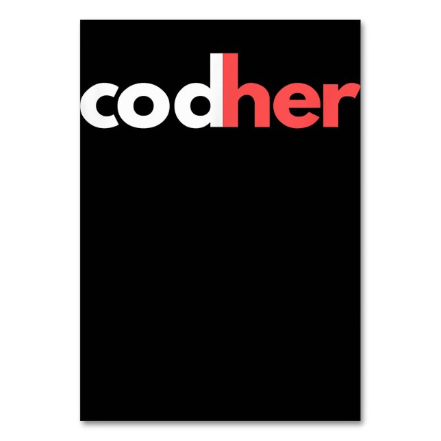 Codher Girl Programmer Women Stem Ingenjör Älskare Bordsnummer (Framsidan)