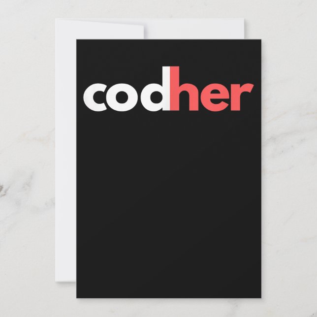 Codher Girl Programmer Women Stem Ingenjör Älskare Inbjudningar (Framsida)