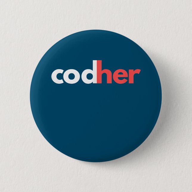 Codher Girl Programmer Women Stem Ingenjör Älskare Knapp (Framsida)