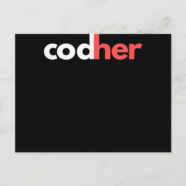 Codher Girl Programmer Women Stem Ingenjör Älskare Meddelande Vykort (Framsida)