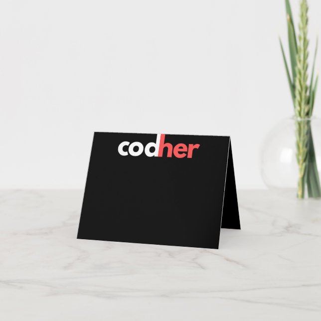 Codher Girl Programmer Women Stem Ingenjör Älskare Tack Kort (Framsida)