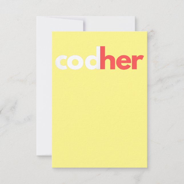 Codher Girl Programmer Women Stem Ingenjör Älskare Tack Kort (Framsida)